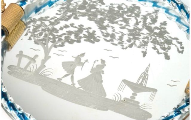 Vassoio antico in bronzo e Murano