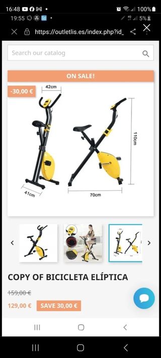 Bicicleta Estatica Plegable
