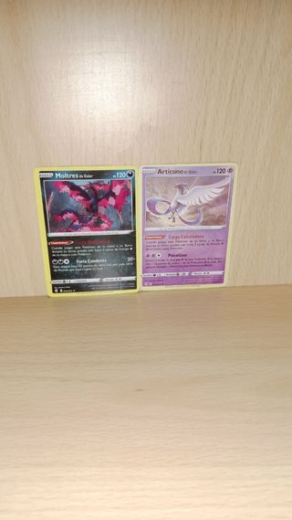 Cartas Pokémon Moltres y Articuno