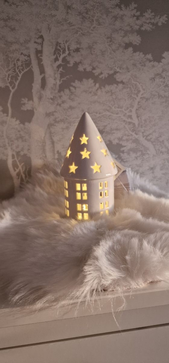 Casita cerámica con luz led