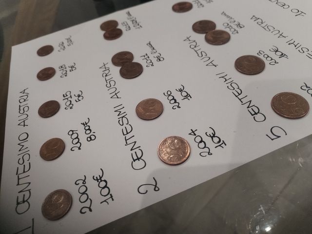 Monete 1,2,5,10 centesimi Austria...