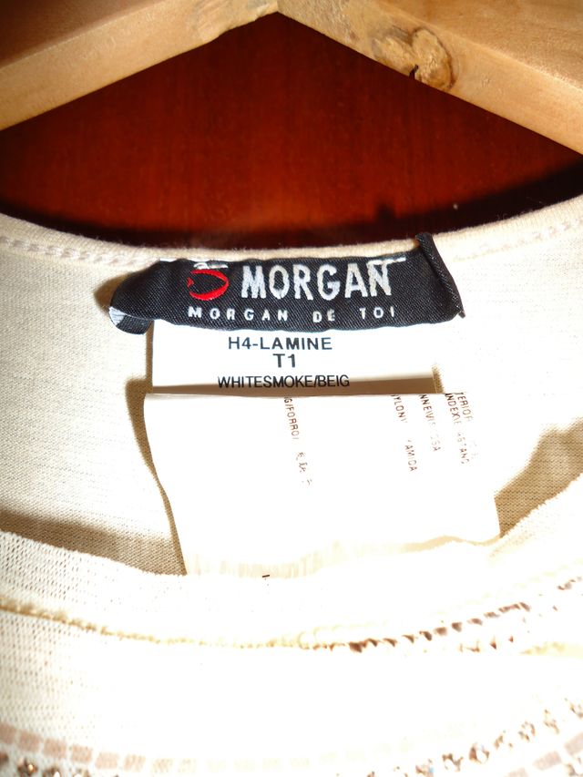 Camisa de Morgan Beige y Brillantes