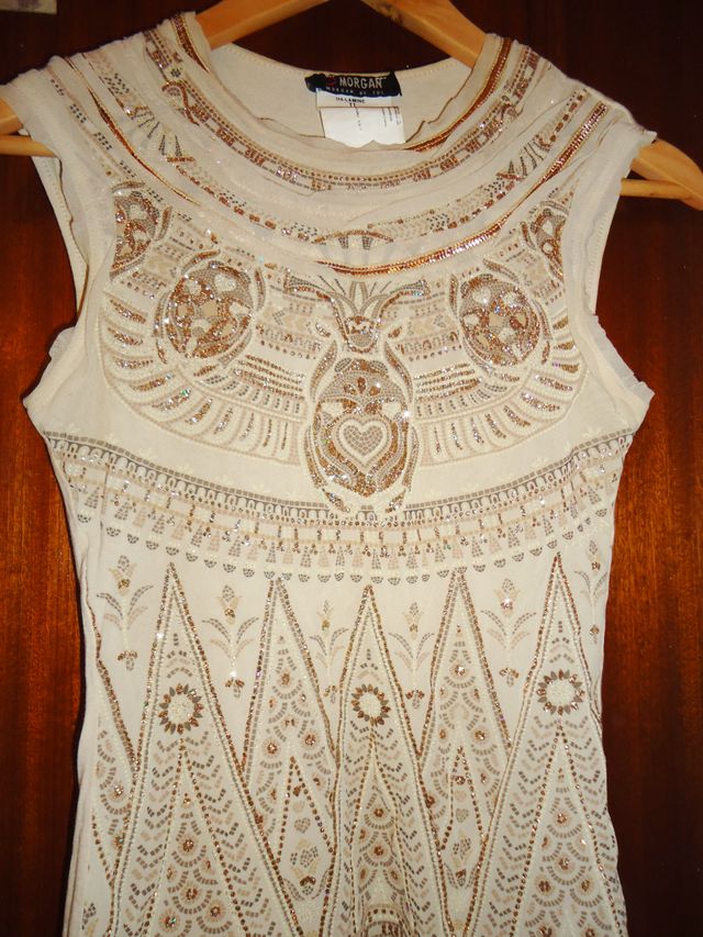 Camisa de Morgan Beige y Brillantes