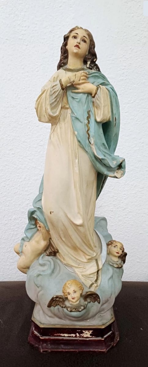 Figura Antigua virgen inmaculada