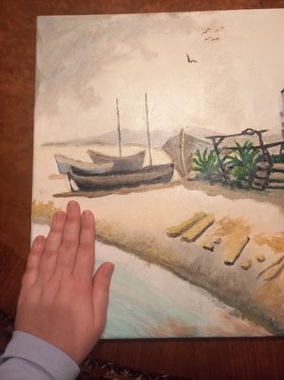 Cuadro a orillas del mar