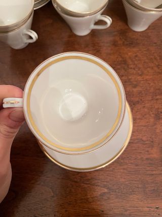 Servizio tazzine caffè porcellana Bavaria filo oro