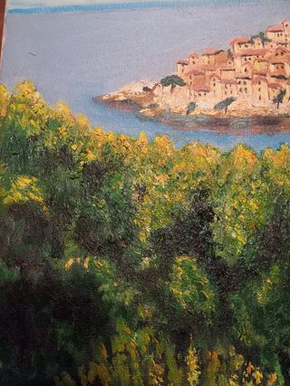 Cuadro ciudad en mitad del mar