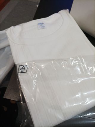 camiseta canalé  manga corta algodón T.60