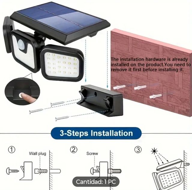 Focos solares con sensor de movimiento.