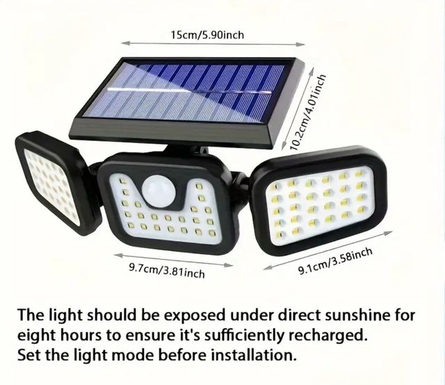 Focos solares con sensor de movimiento.