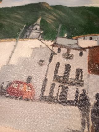Cuadro pueblo con almendros