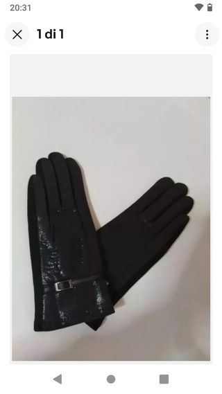 Guanti caldi effetto pelle lucido nero