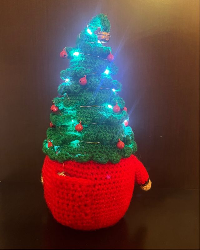 Gnomo babbo natale crochet luci campanelle