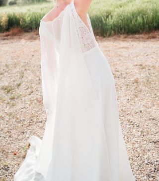 Vestido de novia + capa hecha a mano