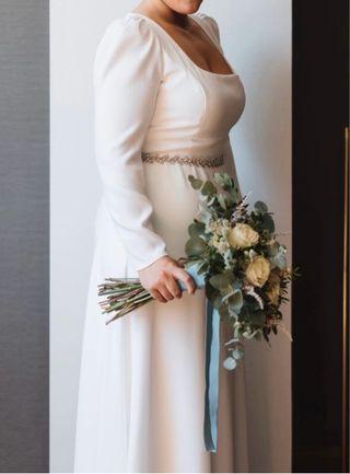 Vestido de novia tejido crepe Pronovias