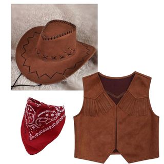 Sombrero Vaquero Chaleco bandana Niños 13-15 Años