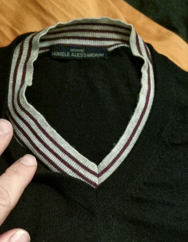 Maglioncino nero seta e lana