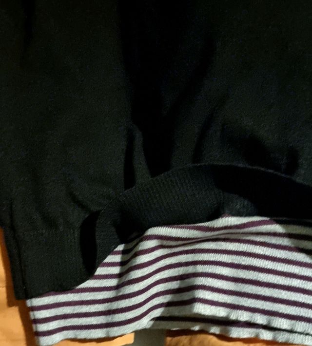 Maglioncino nero seta e lana