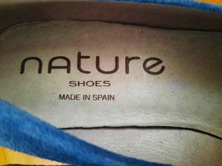 Zapato salon ante azulon 37