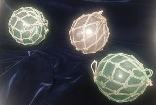 Antiguos flotadores o boyas de vidro soplado pes