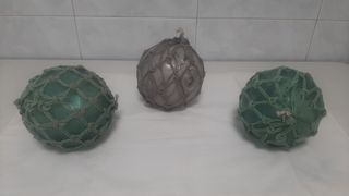 Antiguos flotadores o boyas de vidro soplado pes