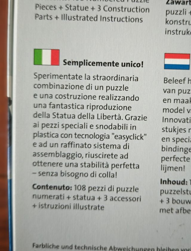 Puzzle 3D Ravensburger Statua della Libe