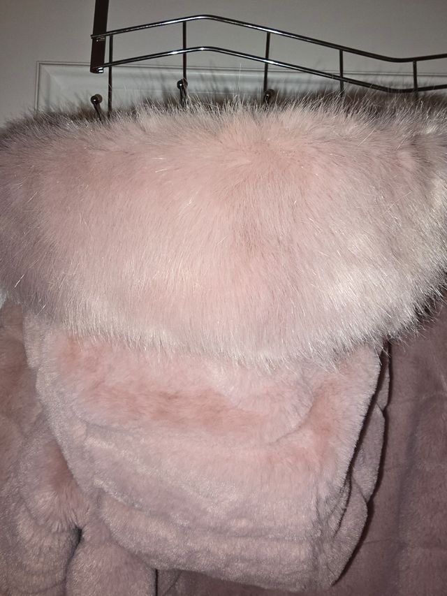 Abrigo reversible rosa empolvado