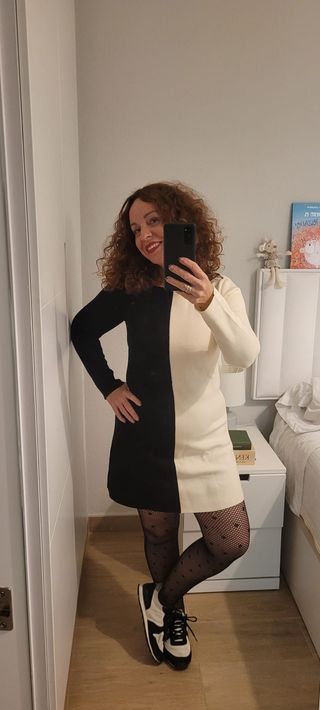 Vestido bicolor de Zara