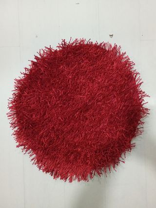 Alfombra redonda roja