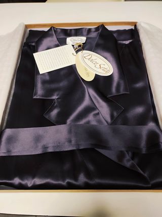 Vestaglia tg 48, pura seta antacite