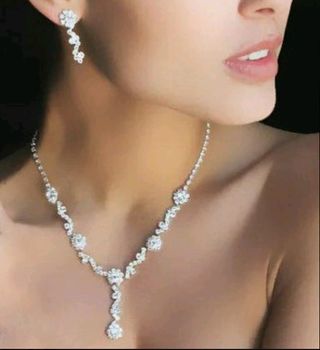 Conjunto rodio y circonitas cristal