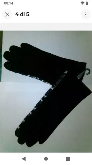 Guanti lana boucle' nero bianco cald