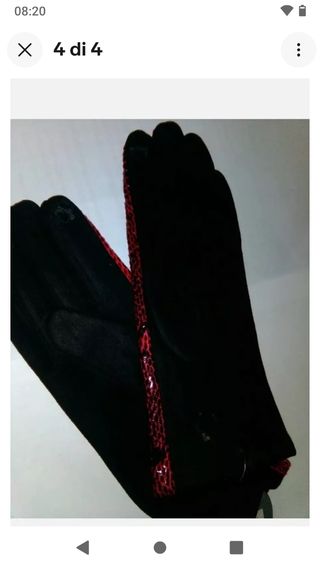 Guanti caldi lana effetto pitone bordeaux