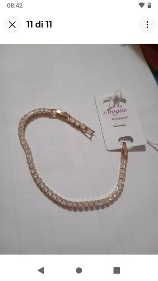 Bracciale tennis inox oro rosa uomo