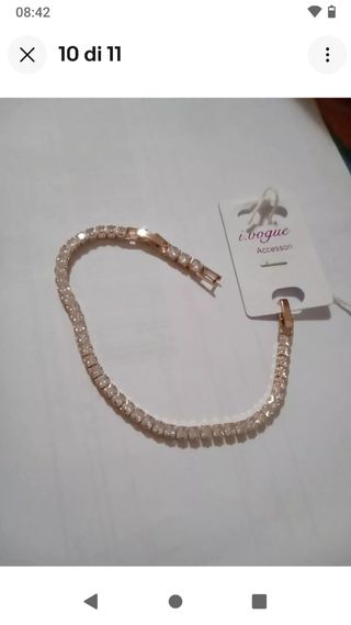 Bracciale tennis inox oro rosa uomo