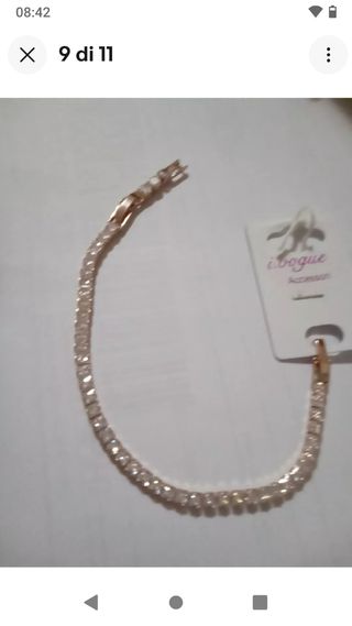 Bracciale tennis inox oro rosa uomo