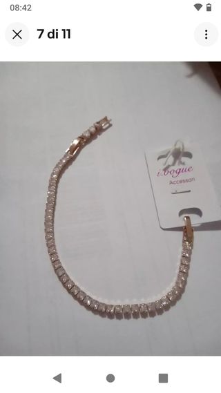Bracciale tennis inox oro rosa uomo