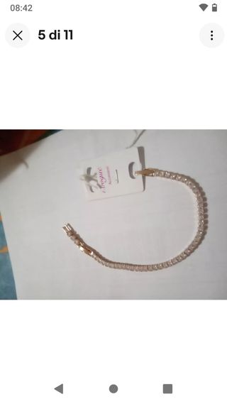 Bracciale tennis inox oro rosa uomo