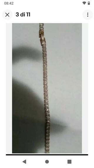 Bracciale tennis inox oro rosa uomo