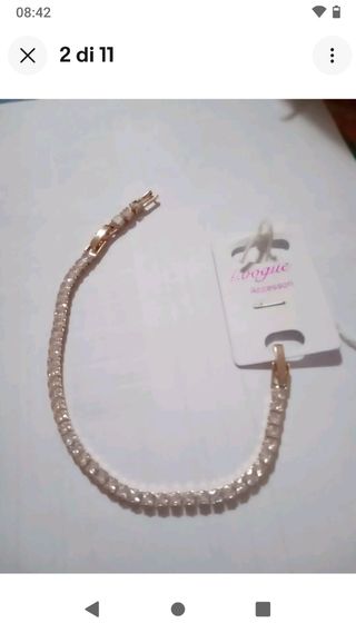 Bracciale tennis inox oro rosa uomo