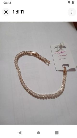 Bracciale tennis inox oro rosa uomo