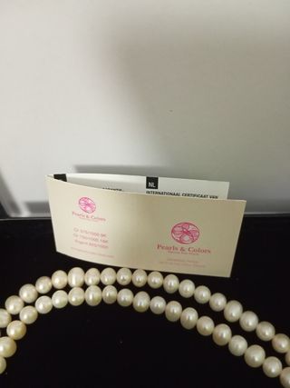 Collar de perlas naturales  certificadas