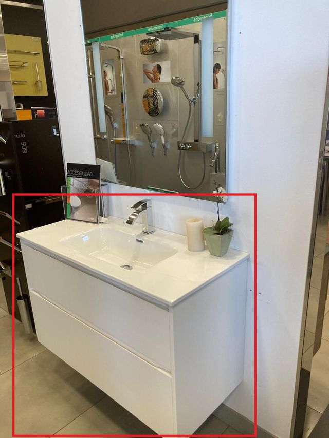 MUEBLE EBBAÑO NEVA 100X45 BL MAT+LAVABO HIEDRA