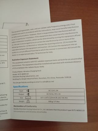 Base de carga inalámbrica