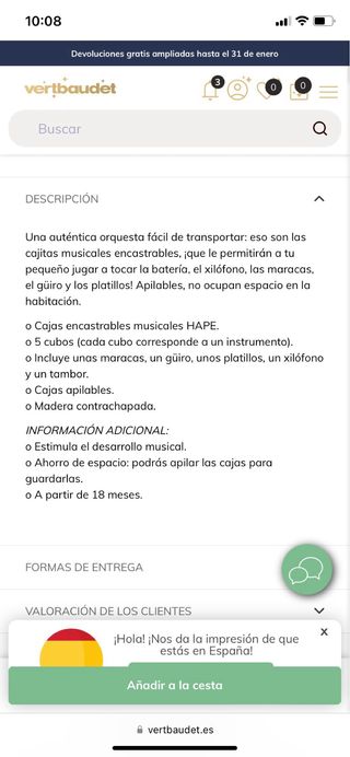 Set cajas encastradas de musica bebe estimulacion