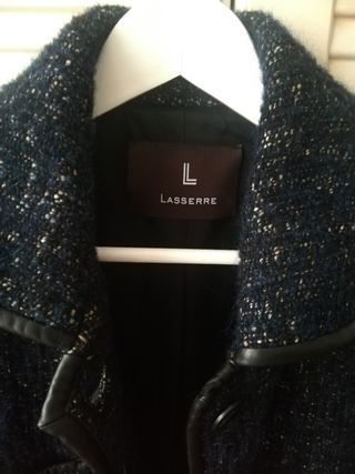 Abrigo lana azul mujer 