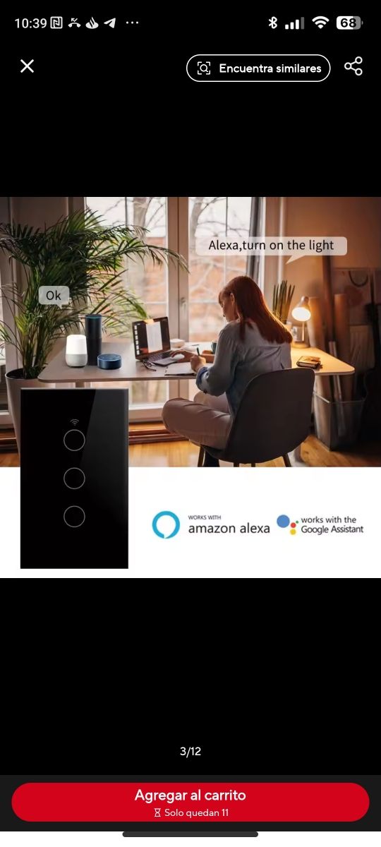 Interruptor swicht táctil luz wifi