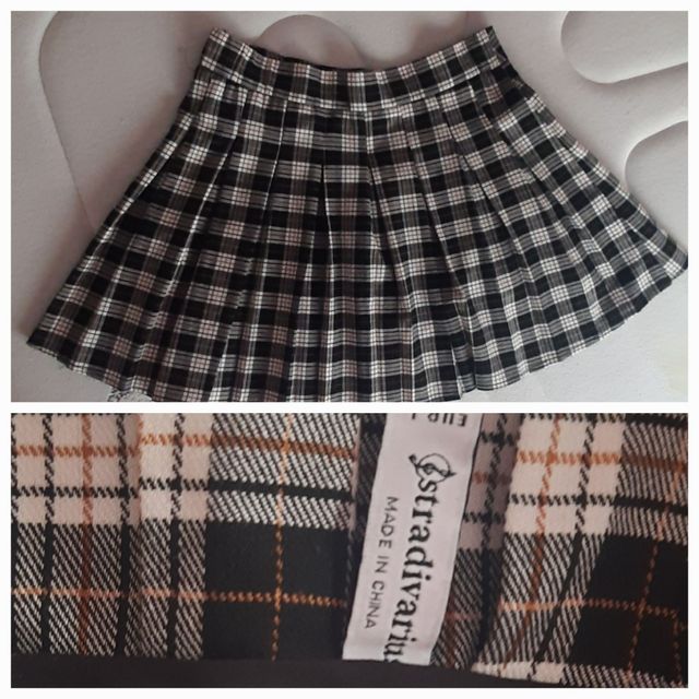 Falda de cuadros L Stradivarius