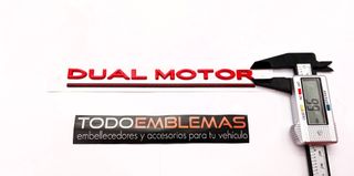 EMBLEMA LATERAL O TRASERO DUAL MOTOR TESLA NEGRO