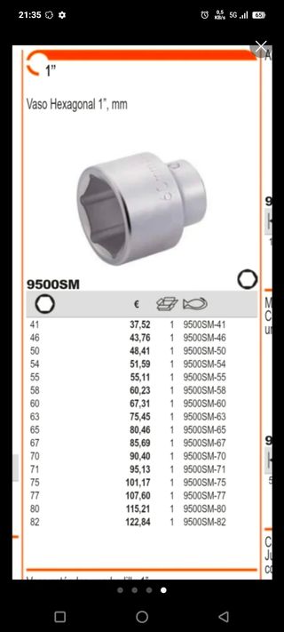 Vasos sueltos de 80,65,63 y 54